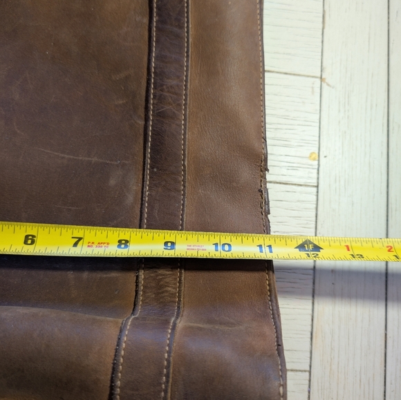 Vintage G.H. Bass & Co. Genuine Leather Tote Shoulder Bag Brown  Snap Closure - Picture 6 of 11